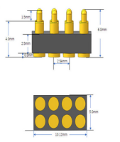 Pogo Pin Connector SMT(2.54mm) 2x3pins L8.5mm