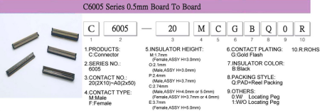 C6005-60M (0.5mm, Board to Board, SMT, Male)