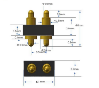 Pogo Pin Connector Double 2Pin 3.5m-4m
