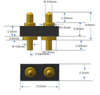 Pogo Pin Connector DIP 2Pin 2.54m-4m