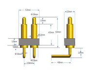 Pogo Pin Connector DIP-R 2Pin 2.54m-6.5m