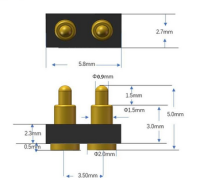 Pogo Pin Connector SMT 2Pin 3.5m-2.3m