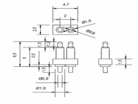 Pogo Pin Connector SMT 2Pin 2m-6.5m