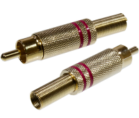 RP-219G штекер RCA (зол.) красный