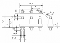 Pogo Pin Connector DIP 3Pin 4m 