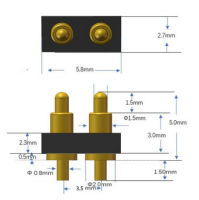 Pogo Pin Connector DIP 2Pin 3.5m-2.3m