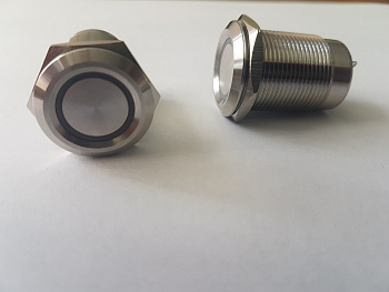 сенс кнопка красн, 19mm, вогнутая, latching, ножки Пьезокнопки/ сенсорные кнопки оптовые поставки компанией Восточный поток