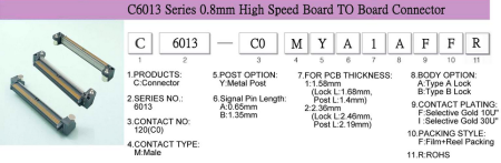 C6013-120M (0.8mm, Board To Board, SMT, Male)