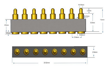 pogo pin connector smt 8pin 2.54m 8 -16 контактные оптовые поставки компанией Восточный поток