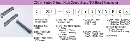 C6014-120F (0.8mm, Board To Board, SMT, Female)