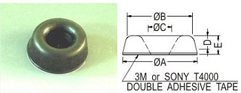 rf-018 (a=22.3, b=19.6, c=4.9, d=9.0, e=9.8) Резиновые ножки и стойки для плат оптовые поставки компанией Восточный поток