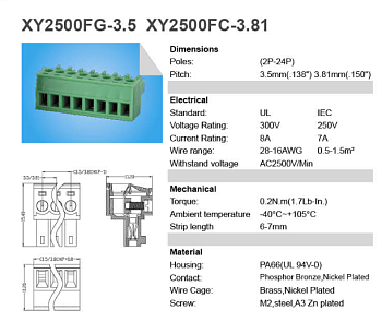 15edgk-3.81-04p-14 (xy2500f-c-4p (3.81)) Клеммники Xinya оптовые поставки компанией Восточный поток