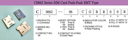 C0662-06C Разъем для SIM карт