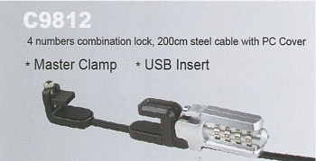замок для ультрабука с9812 зажим + вход для usb Замки для ноутбуков оптовые поставки компанией Восточный поток